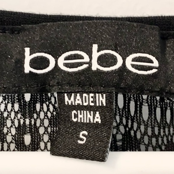 Bebe Keyhole & Lace Black Bodycon Mini Dress - S - Picture 2 of 4